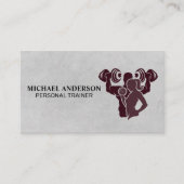 体重を持ち上げる男性の女性 | フィットネス 名刺 (正面)