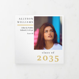 体重 |金ゴールドエレガントクラス8の写真卒業 三つ折り案内状