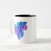 体験エレガンス:レッドブルースモークコーヒーマグ ツートーンマグカップ (正面左)