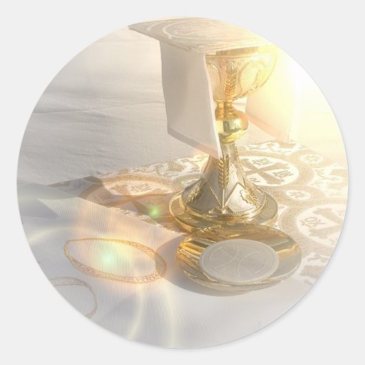 体・キリスト・ステッカー ラウンドシール (正面)