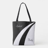 体&スピリット抽象芸術ブラック&ホワイトウェーブ トートバッグ (裏面)
