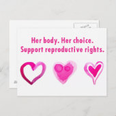 体。彼女の選択。生殖権を支持する。 ポストカード (正面/裏面)