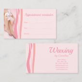 体Waxingソフトスキンスパ次回の訪問リマインダーカード 名刺 (正面/裏面)