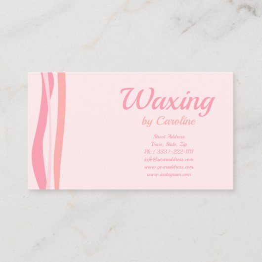 体Waxingソフトスキンスパ次回の訪問リマインダーカード 名刺 (裏面)