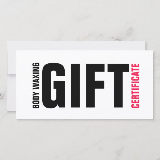 体WXINGギフト証明書はっきりしたピンクレタリング サンキューカード (正面)