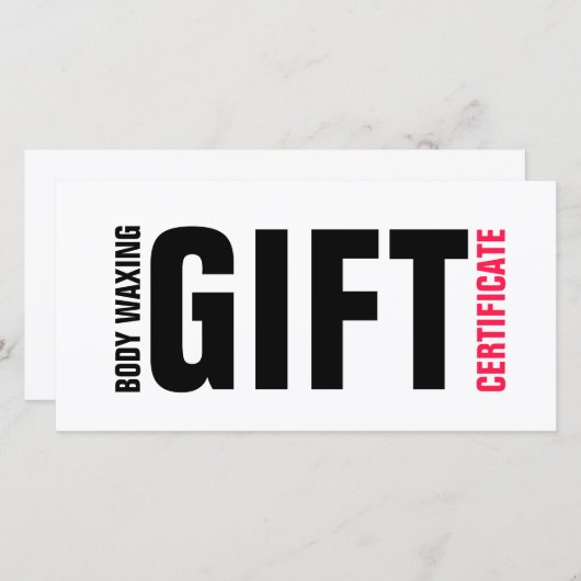 体WXINGギフト証明書はっきりしたピンクレタリング サンキューカード (正面/裏面)