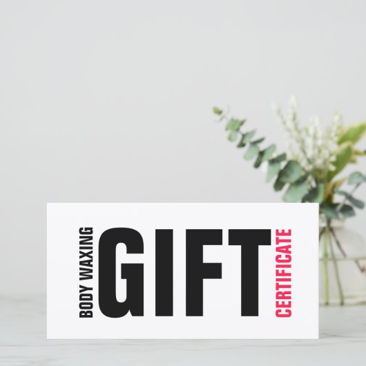 体WXINGギフト証明書はっきりしたピンクレタリング サンキューカード (スタンド正面)