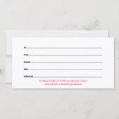 体WXINGギフト証明書はっきりしたピンクレタリング サンキューカード (裏面)