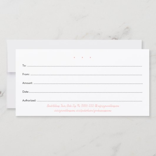 体WXINGギフト証明書シンプル白ミニマル色 サンキューカード (裏面)