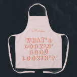 何おもしろいが料理の良いピンク エプロン<br><div class="desc">何おもしろい料理good lookinピンクのエプロン</div>