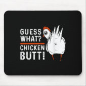 何おもしろいの鶏のお尻だ!ホワイトデザインS マウスパッド (正面)
