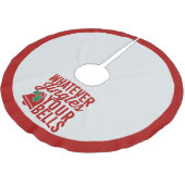 何おもしろいもJinglesあなたのベル引用文赤いクリスマス ブラッシュドポリエステルツリースカート (アングル)