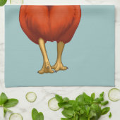 何おもしろいチキンお尻レッドヘン キッチンタオル (折り畳み)