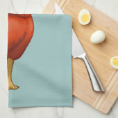 何おもしろいチキンお尻レッドヘン キッチンタオル (四つ折り)