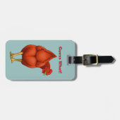 何おもしろいチキンお尻レッドヘン ラゲッジタグ (正面横)