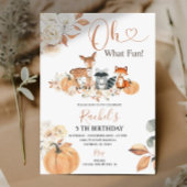 何おもしろい秋ウッドランドパンプキン誕生日 招待状