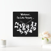 何おもしろい落ちたにせよ遅刻する番号 スクエア壁時計 (ホーム)