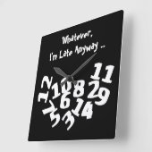 何おもしろい落ちたにせよ遅刻する番号 スクエア壁時計 (傾斜)