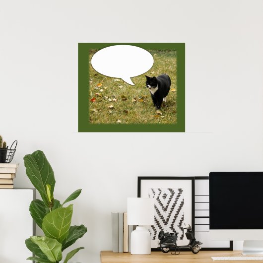 何かおもしろい子猫の吹き出しを言う ポスター (ホームオフィス)