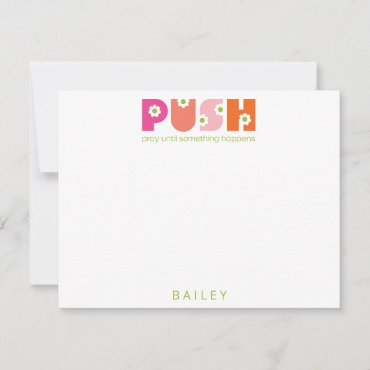 何かが祈ピンク色のオレンジ色になるまで ノートカード (正面)