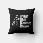 何かが祈起きるまで、キリスト教の祈りの言葉を押す クッション (裏面)