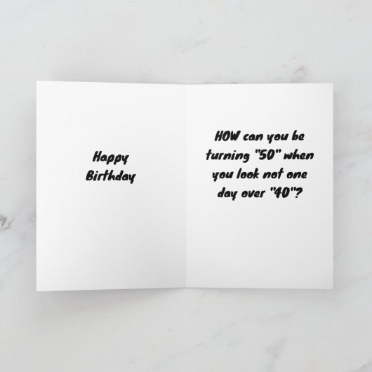 何かが「フィッシュ」「50番目」の誕生日ユーモアのカード カード (内部)