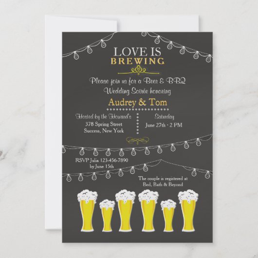 何かが brewing 結婚披露宴への招待状 招待状 (正面)