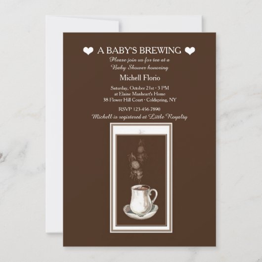 何かの醸造ティー(またはコーヒー)パーティの招待状 招待状 (正面)