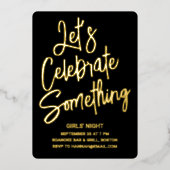 何かをお祝いしよう 箔招待状 (正面)