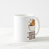 何かを予測する前にコーヒーを Groundhog Day コーヒーマグカップ (正面右)