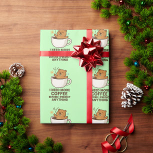 何かを予測する前にコーヒーを Groundhog Day ラッピングペーパー