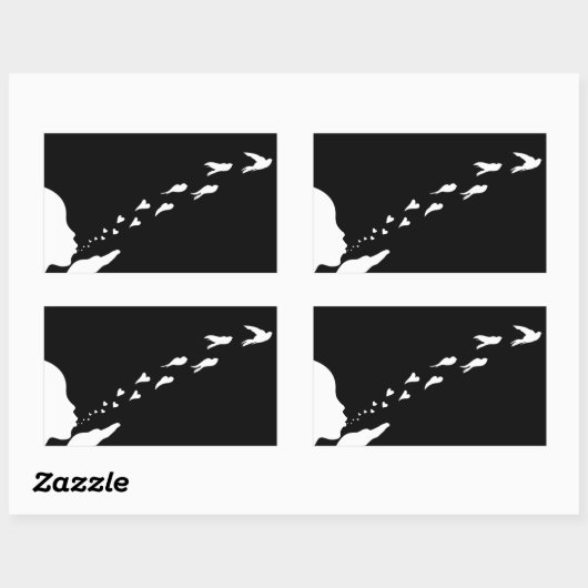 何かを愛したら、それを自由に置いて下さい 長方形シール (シート)