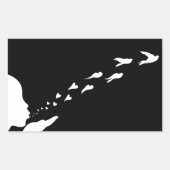 何かを愛したら、それを自由に置いて下さい 長方形シール (正面)