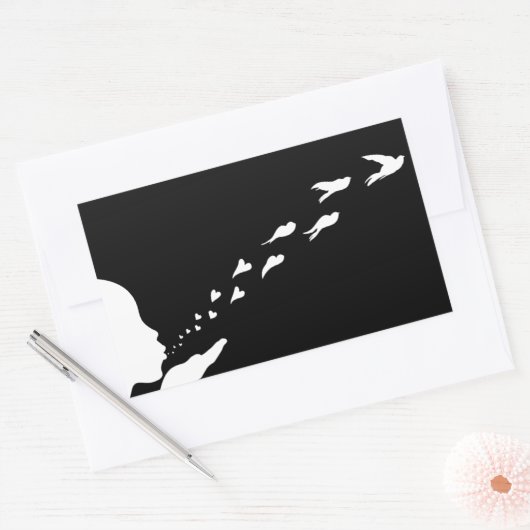 何かを愛したら、それを自由に置いて下さい 長方形シール (封筒)