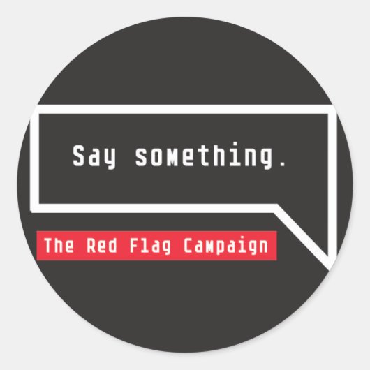 何かを言うステッカー(バブル引用文) ラウンドシール (正面)