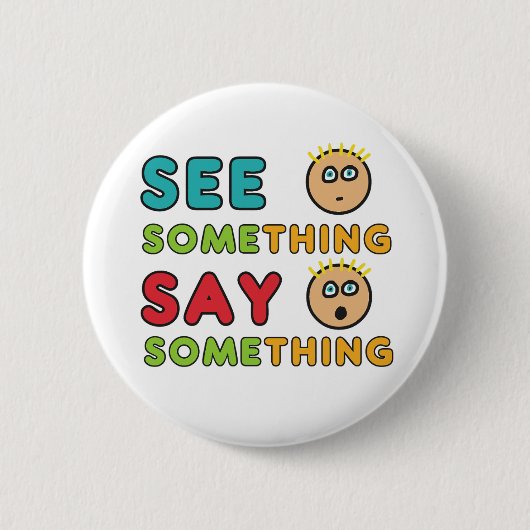 何かを言う言葉を見る 缶バッジ (正面)