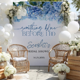 何かエレガントブルーアジサイブライダルシャワー タペストリー