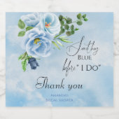 何かエレガント青いフローラブライダルシャワーギフト スパークリングワインラベル (シングルラベル)