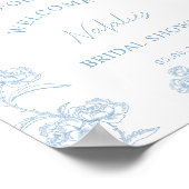 何かエレガント青いブライダルシャワーへようこそ ポスター (角)