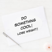 何かクールして痩せる!!! 楕円形シール (封筒)