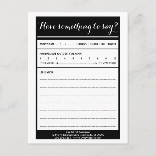 何かコメントカードを持っている ポストカード (正面)