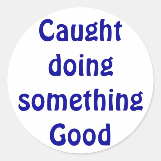 何かステッカーを仕掛けているところを見つかった ラウンドシール (正面)