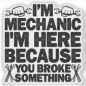 何かパパを壊したから来たおもしろい シール (正面)