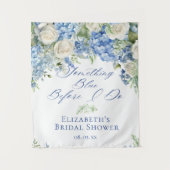 何かブルーアジサイブライダルシャワー背景 タペストリー (正面)