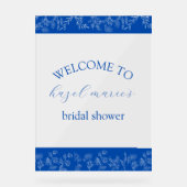 何かブルーウェルカムブライダルシャワー アクリルサイン (正面)