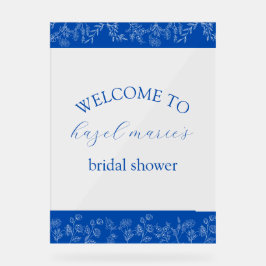 何かブルーウェルカムブライダルシャワー アクリルサイン