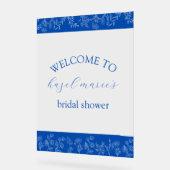 何かブルーウェルカムブライダルシャワー アクリルサイン (傾斜)