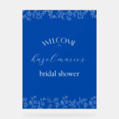 何かブルーウェルカムブライダルシャワー アクリルサイン (正面)