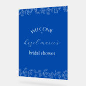 何かブルーウェルカムブライダルシャワー アクリルサイン (傾斜)