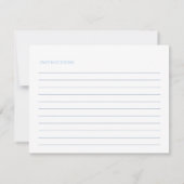 何かブルーキッチンブライダルシャワーレシピカード 招待状 (裏面)